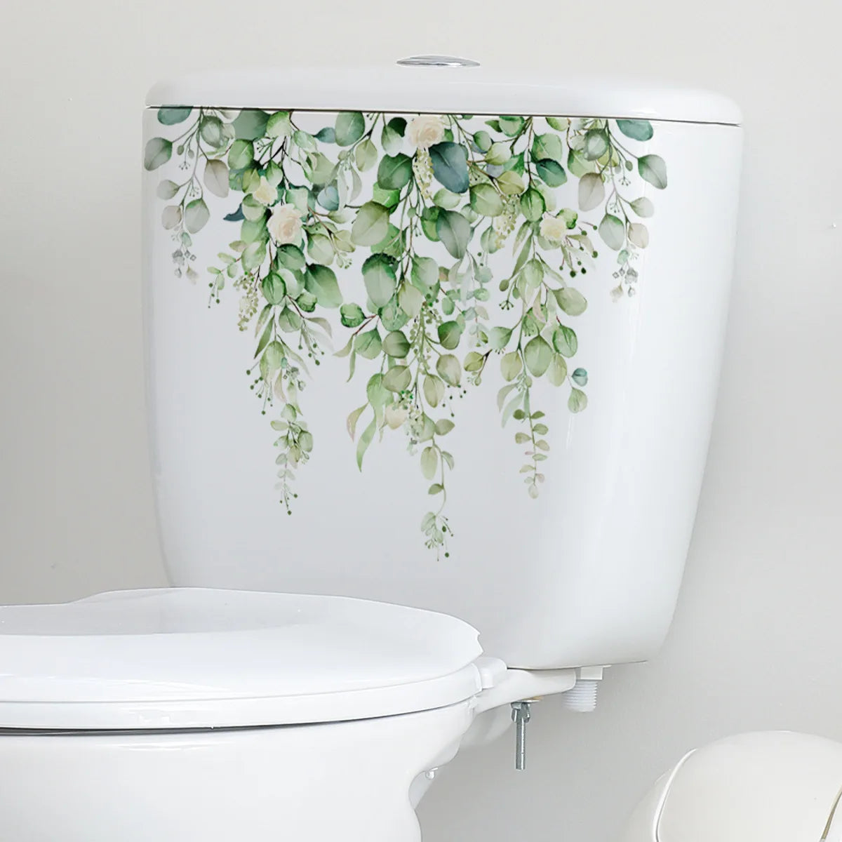 Green Plant Leaves Wall Stickers Decoration Home Decals Flower Bathroom WC Toilet Sticker Self Adhesive Removeble Mural Stickers
